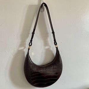 JW Pei Carly Saddle Bag Brown Croc